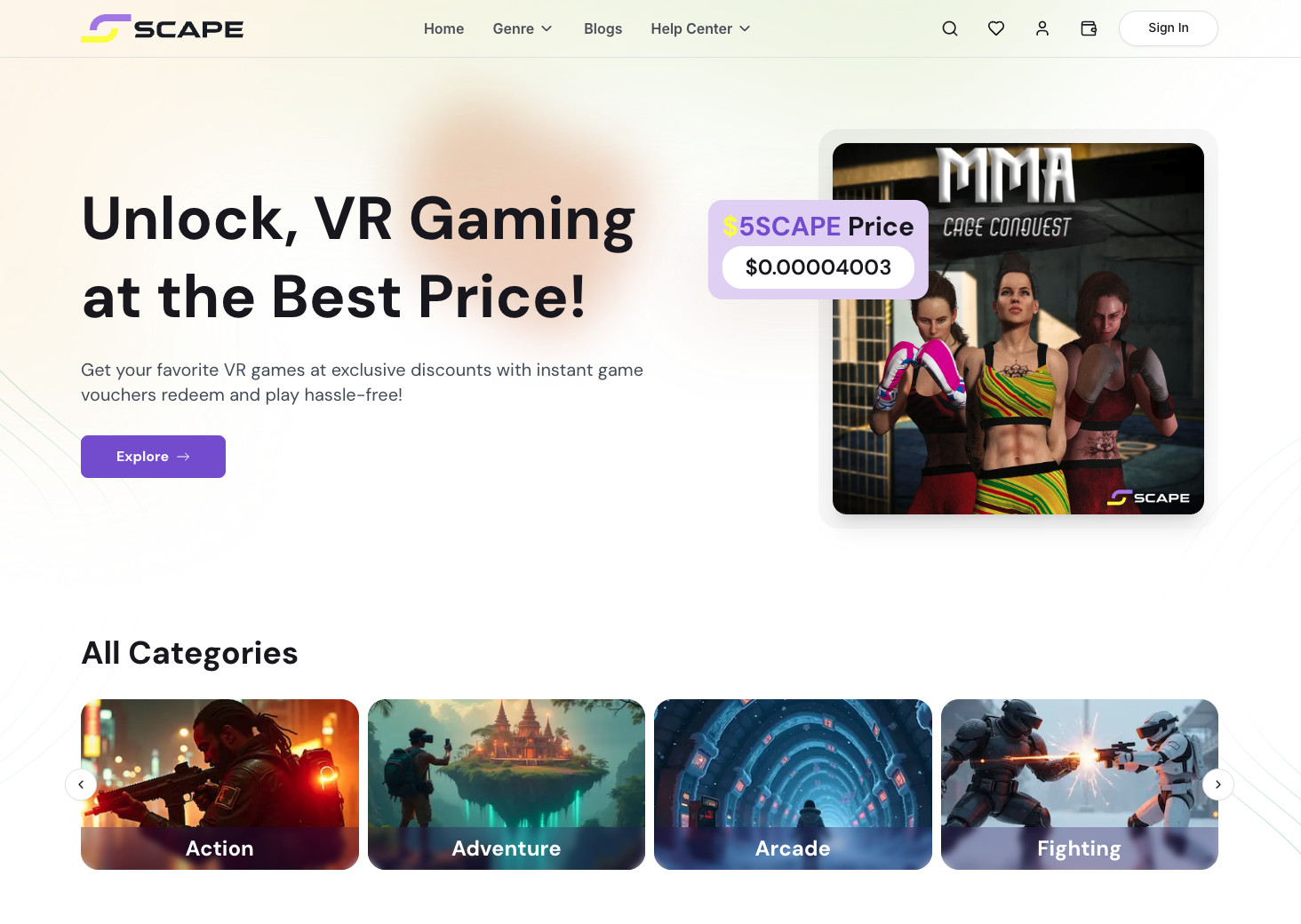 VR Gaming Marketplace